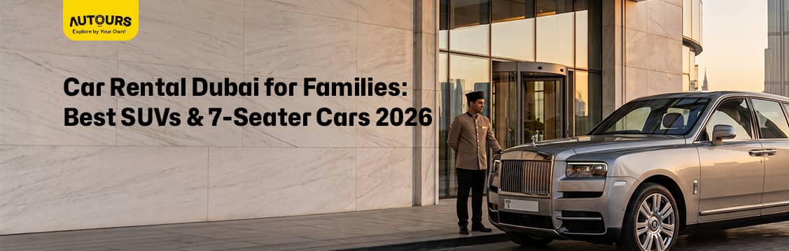A fleet of high-end exotic vehicles parked in front of the Dubai skyline, showcasing the best options for luxury car rental Dubai in 2026.