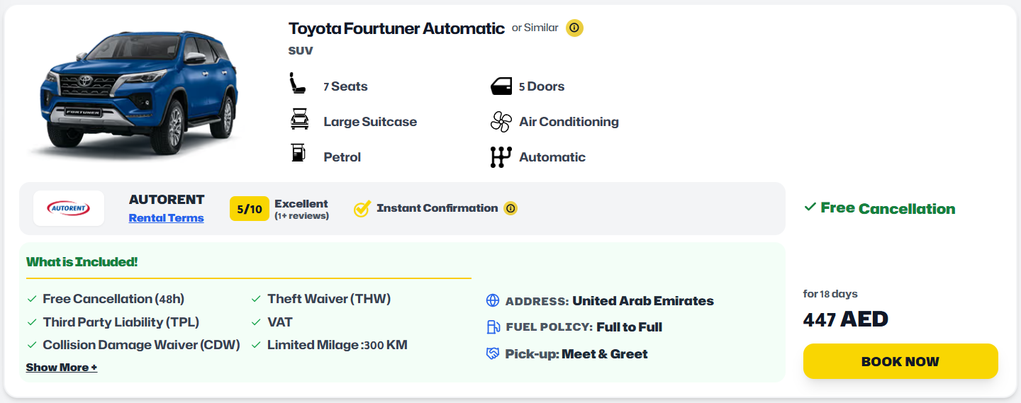 Toyota Corolla rental car by AutoRent